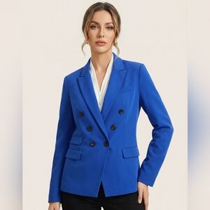Express Double-Breasted Royal Blue Blazer